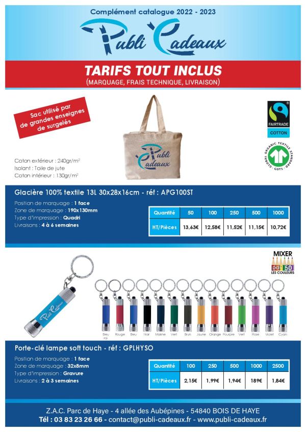 Complément Catalogue  Publi Cadeaux