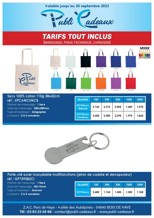 OFFRE 4 INDISPENSABLES DE L’OBJET PUBLICITAIRE 2 Publi Cadeaux